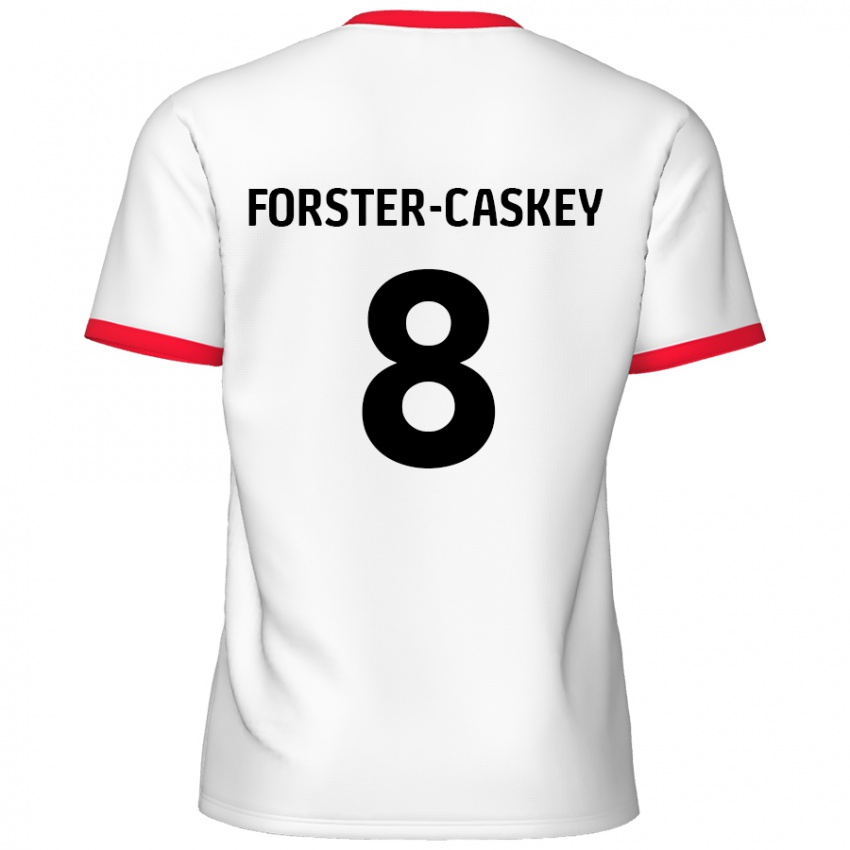 Kinder Jake Forster-Caskey #8 Weiß Rot Heimtrikot Trikot 2024/25 T-Shirt Österreich