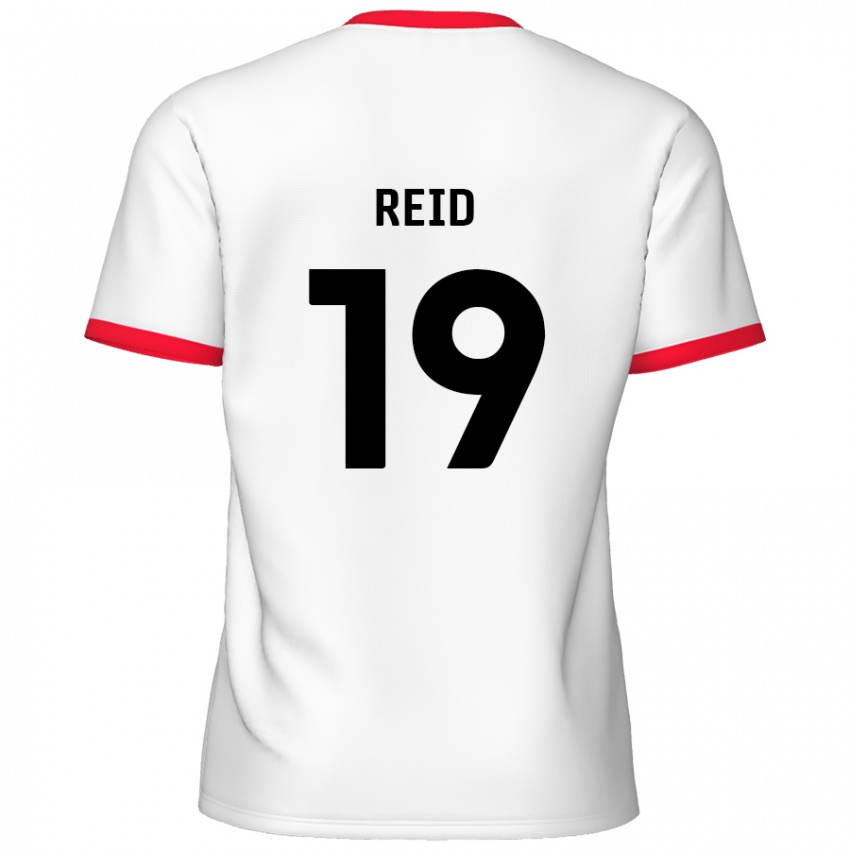 Kinder Jamie Reid #19 Weiß Rot Heimtrikot Trikot 2024/25 T-Shirt Österreich