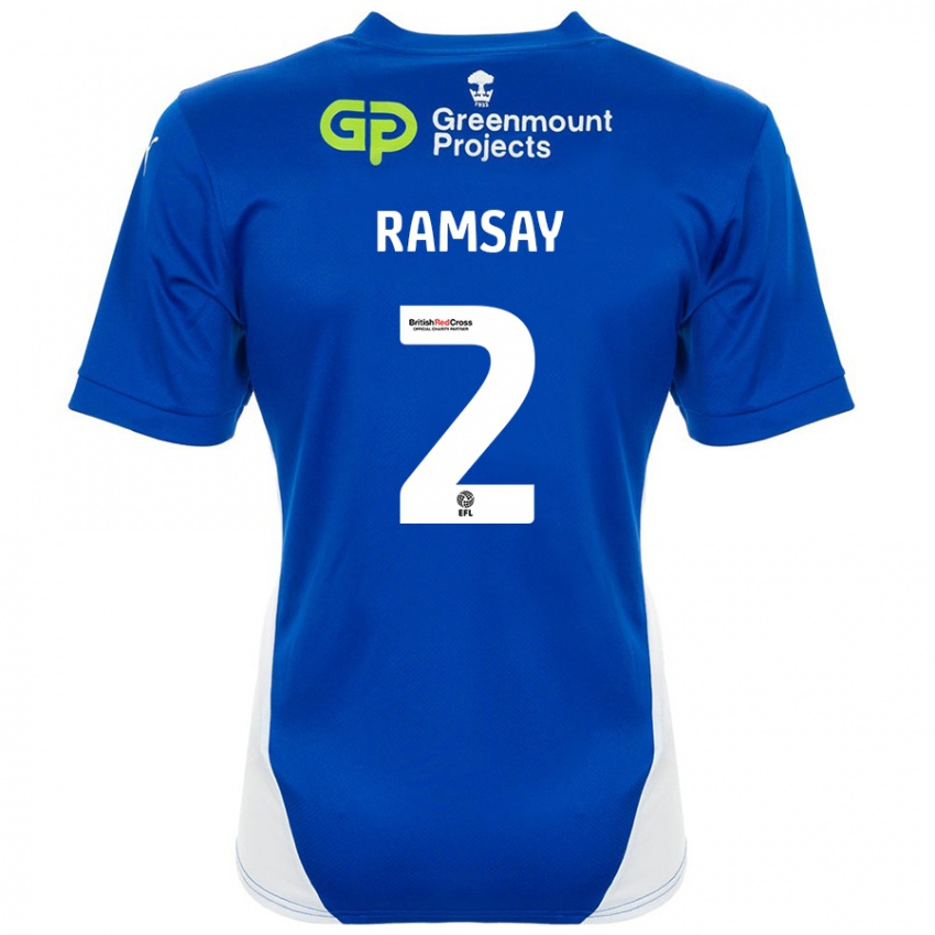 Kinder Calvin Ramsay #2 Blau Weiß Heimtrikot Trikot 2024/25 T-Shirt Österreich