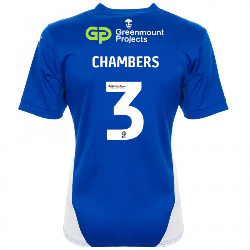 Kinder Luke Chambers #3 Blau Weiß Heimtrikot Trikot 2024/25 T-Shirt Österreich