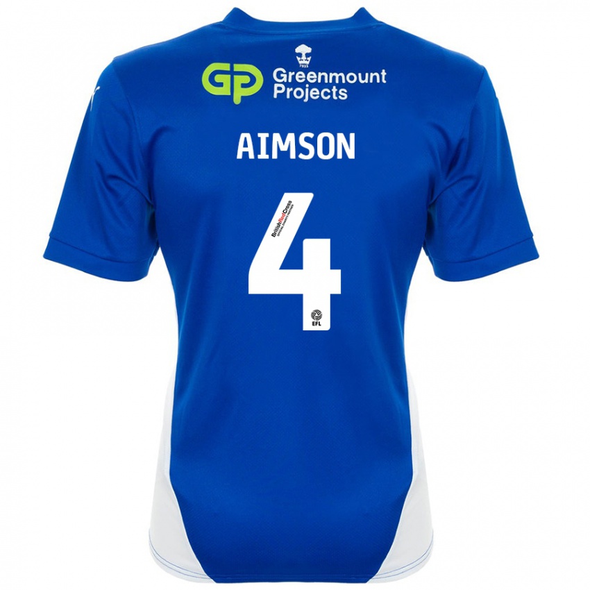 Kinder Will Aimson #4 Blau Weiß Heimtrikot Trikot 2024/25 T-Shirt Österreich