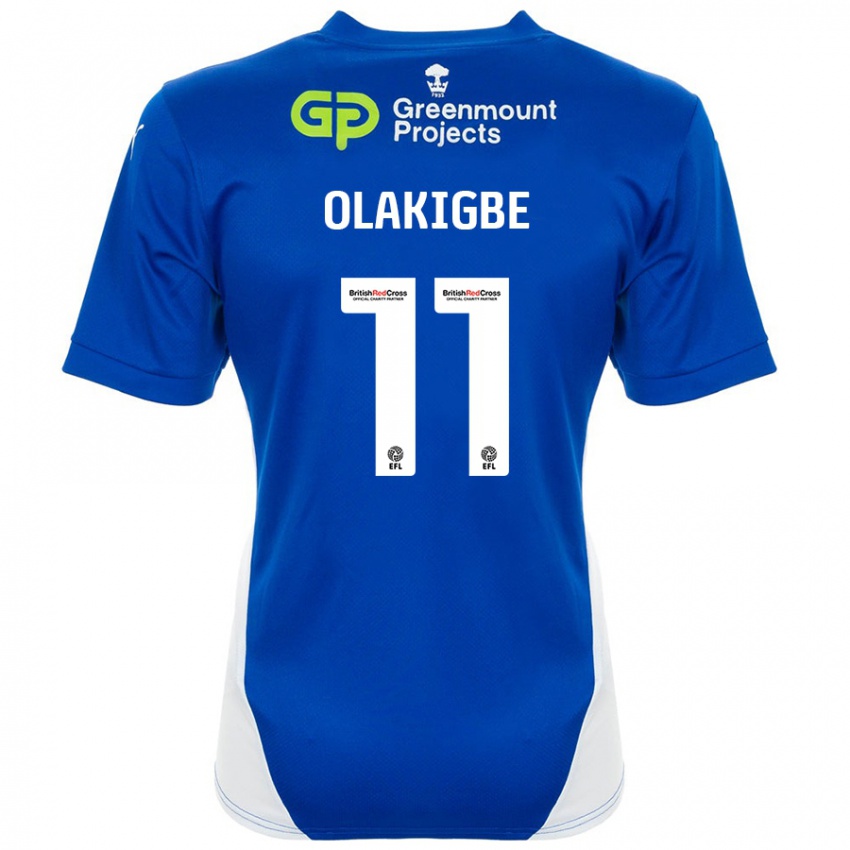 Kinder Michael Olakigbe #11 Blau Weiß Heimtrikot Trikot 2024/25 T-Shirt Österreich