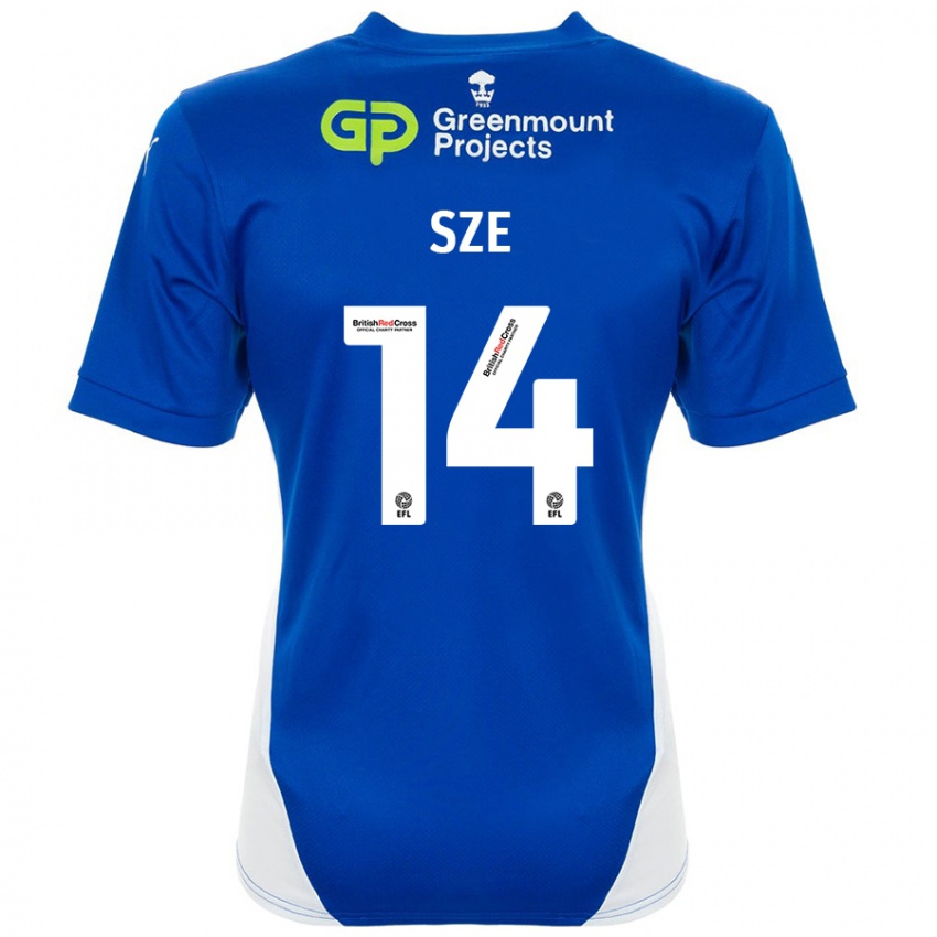 Kinder Chris Sze #14 Blau Weiß Heimtrikot Trikot 2024/25 T-Shirt Österreich