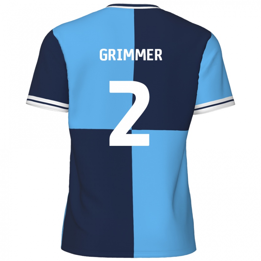 Kinder Jack Grimmer #2 Himmelblau Dunkelblau Heimtrikot Trikot 2024/25 T-Shirt Österreich