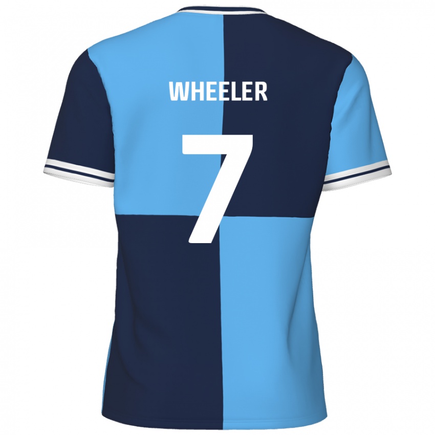 Kinder David Wheeler #7 Himmelblau Dunkelblau Heimtrikot Trikot 2024/25 T-Shirt Österreich