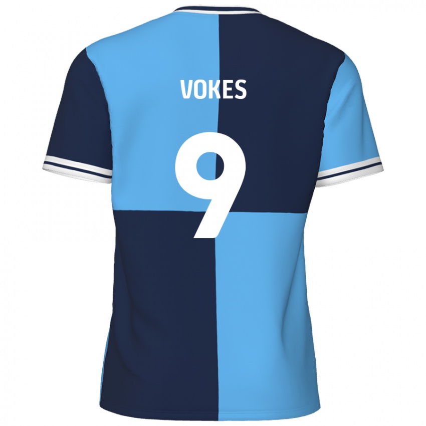 Kinder Sam Vokes #9 Himmelblau Dunkelblau Heimtrikot Trikot 2024/25 T-Shirt Österreich