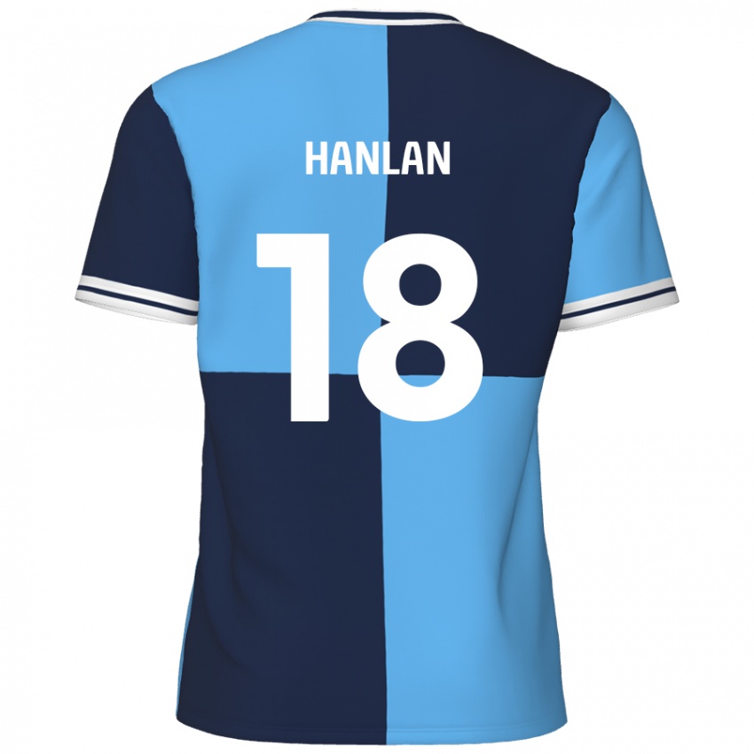 Kinder Brandon Hanlan #18 Himmelblau Dunkelblau Heimtrikot Trikot 2024/25 T-Shirt Österreich