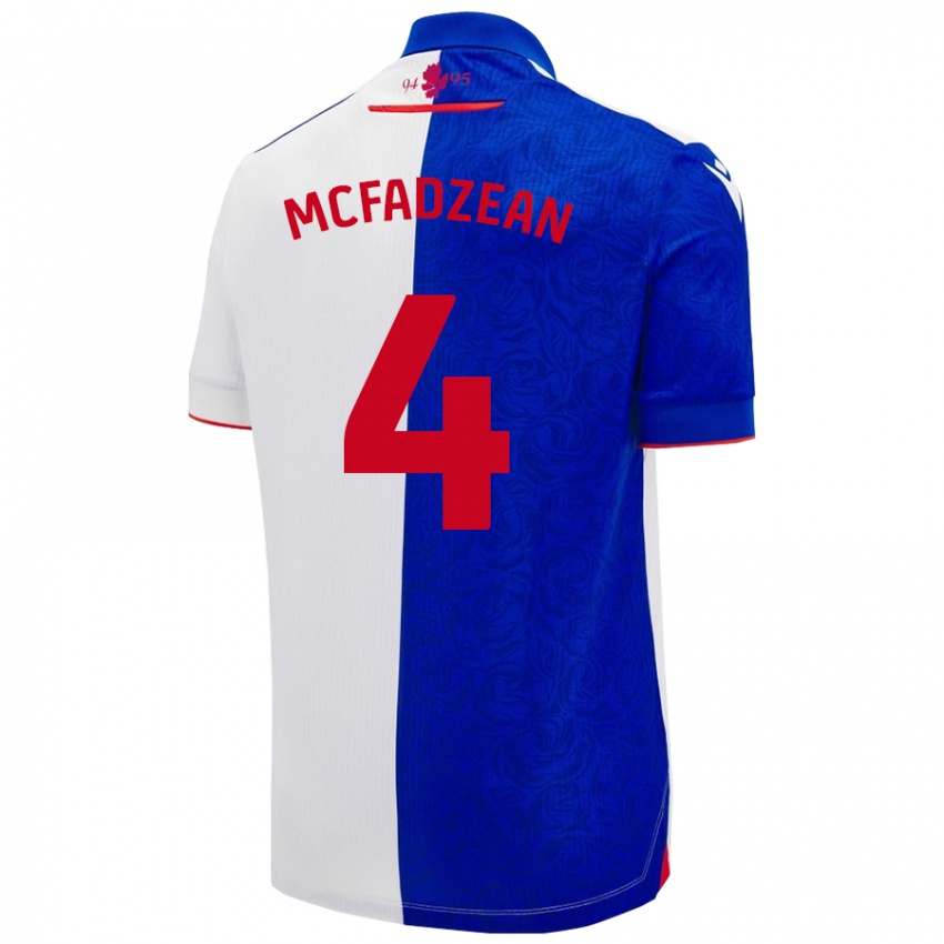 Kinder Kyle Mcfadzean #4 Himmelblau Weiß Heimtrikot Trikot 2024/25 T-Shirt Österreich