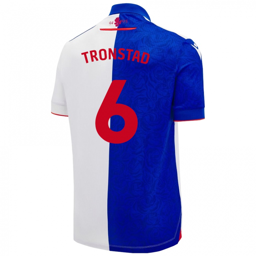 Kinder Sondre Tronstad #6 Himmelblau Weiß Heimtrikot Trikot 2024/25 T-Shirt Österreich