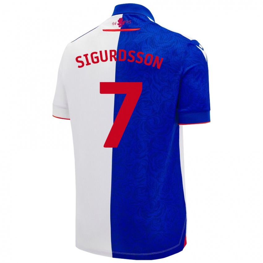 Kinder Arnór Sigurdsson #7 Himmelblau Weiß Heimtrikot Trikot 2024/25 T-Shirt Österreich