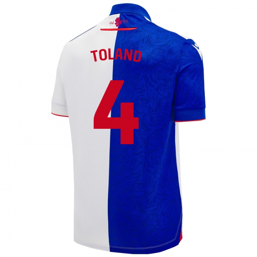 Kinder Tyler Toland #4 Himmelblau Weiß Heimtrikot Trikot 2024/25 T-Shirt Österreich