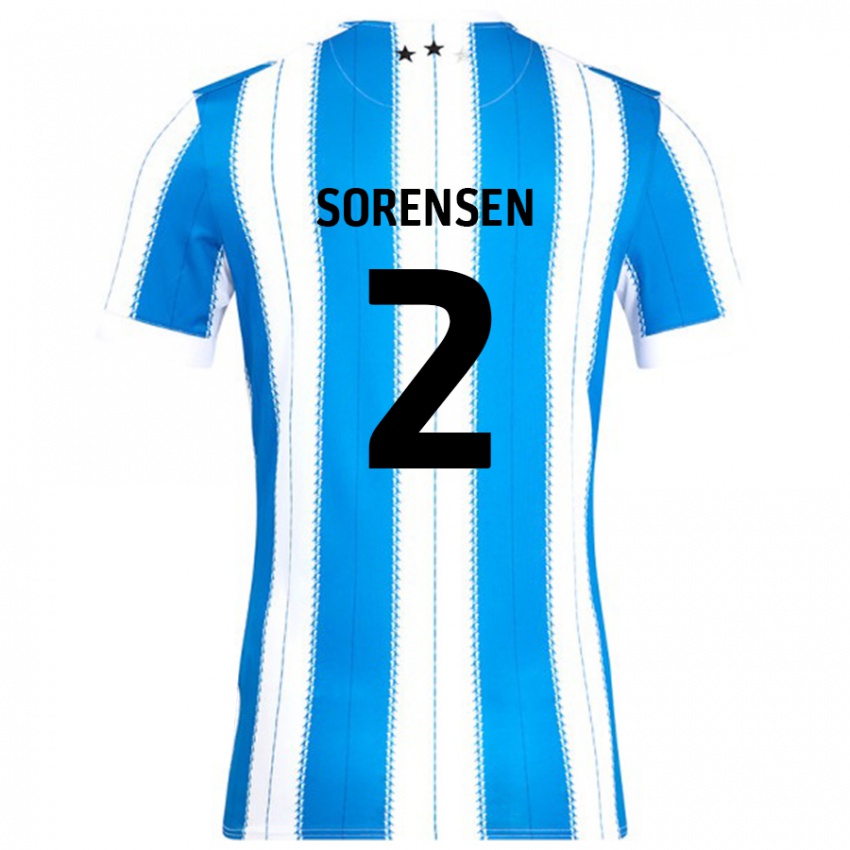 Kinder Lasse Sörensen #2 Blau Weiß Heimtrikot Trikot 2024/25 T-Shirt Österreich