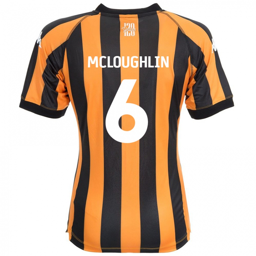 Kinder Sean Mcloughlin #6 Schwarz Bernstein Heimtrikot Trikot 2024/25 T-Shirt Österreich