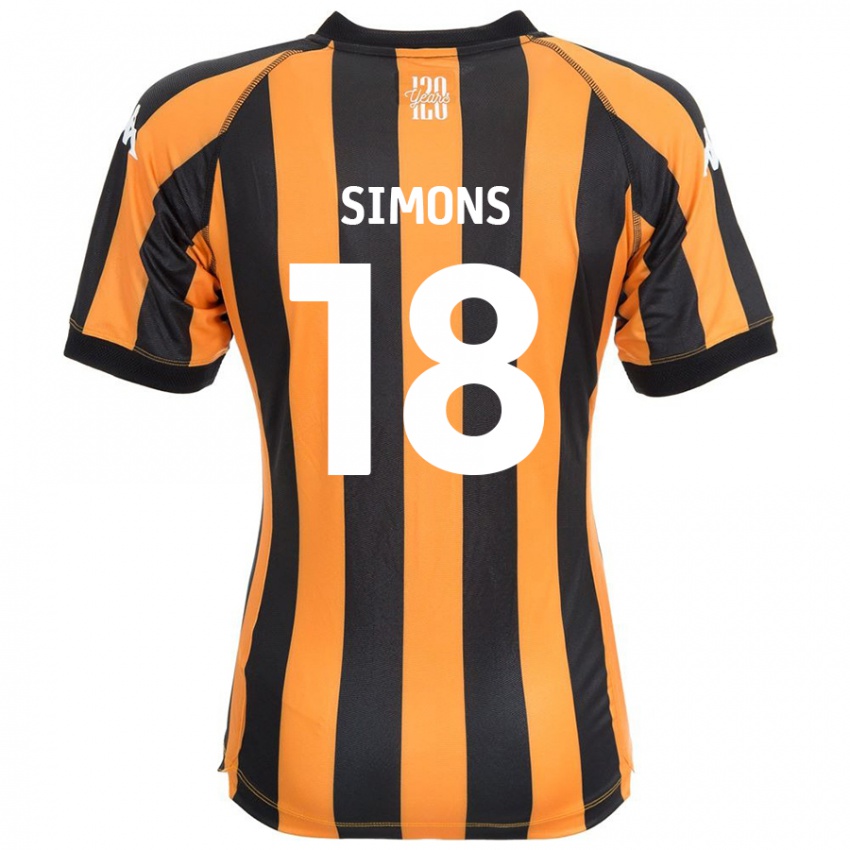 Kinder Xavier Simons #18 Schwarz Bernstein Heimtrikot Trikot 2024/25 T-Shirt Österreich