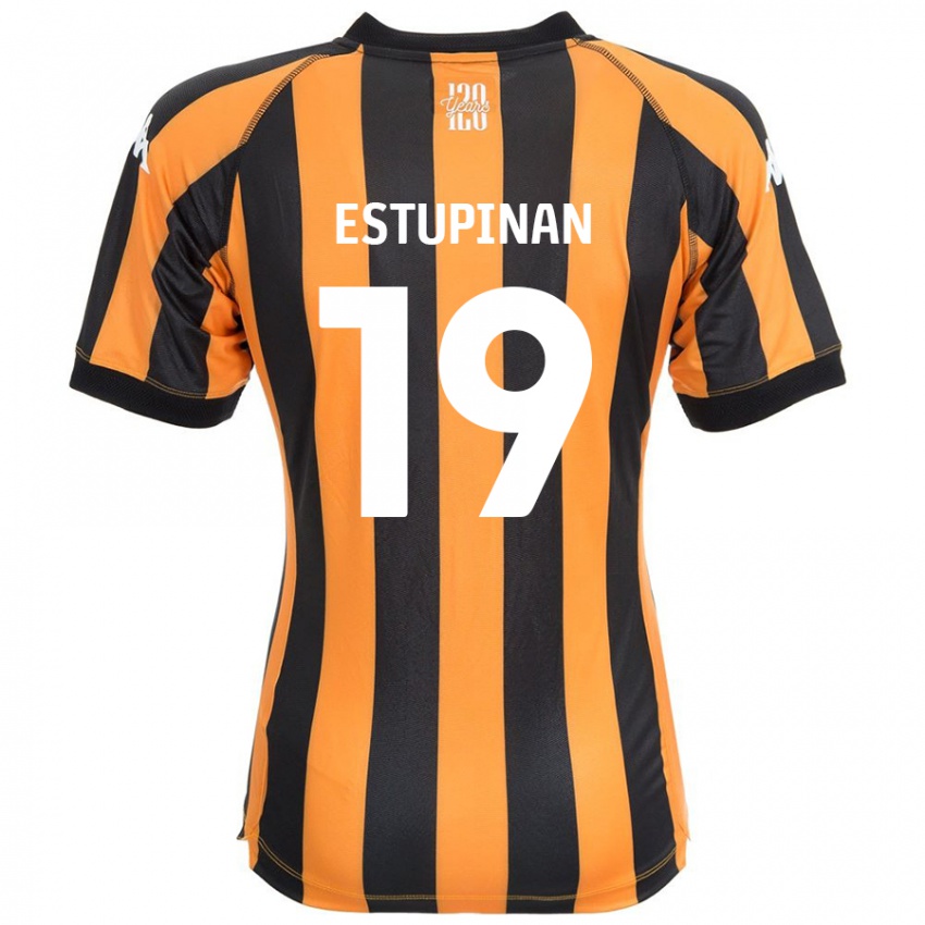 Kinder Óscar Estupiñán #19 Schwarz Bernstein Heimtrikot Trikot 2024/25 T-Shirt Österreich