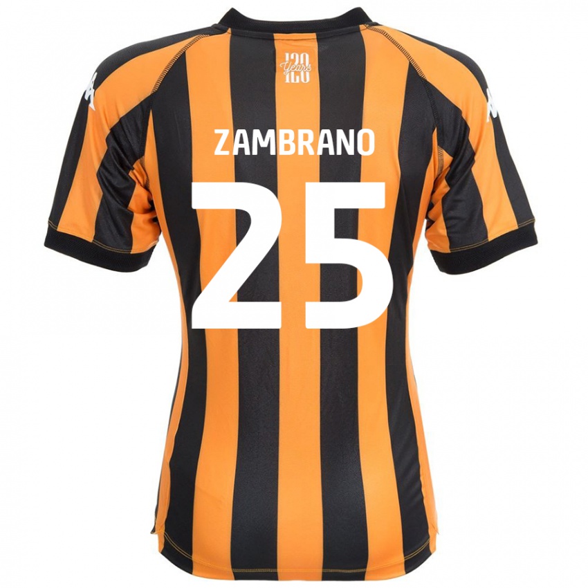 Kinder Óscar Zambrano #25 Schwarz Bernstein Heimtrikot Trikot 2024/25 T-Shirt Österreich