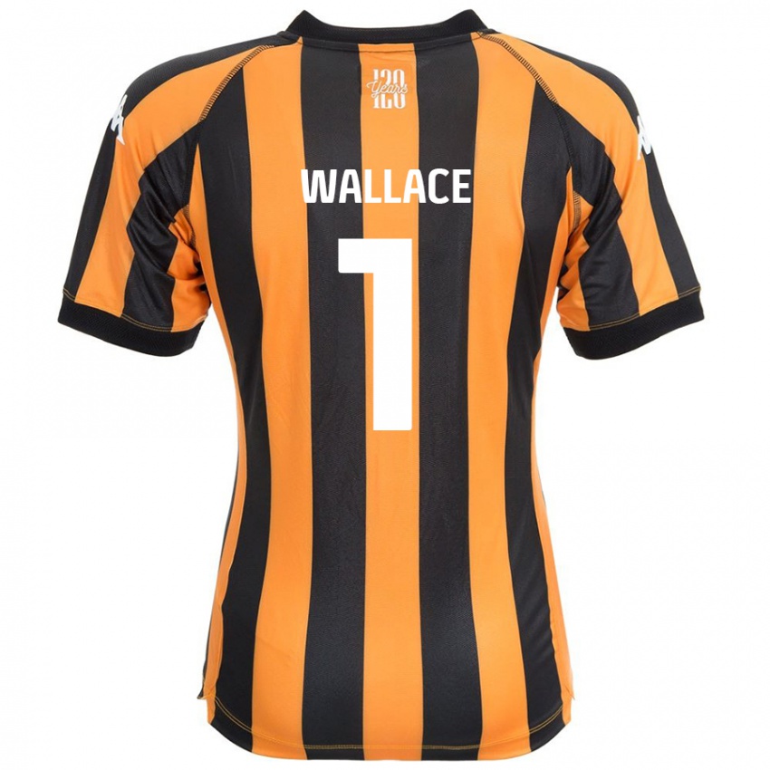 Kinder Abbi Wallace #1 Schwarz Bernstein Heimtrikot Trikot 2024/25 T-Shirt Österreich