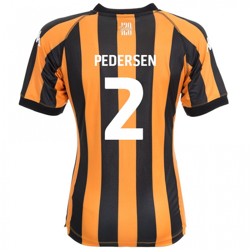 Kinder Eden Pedersen #2 Schwarz Bernstein Heimtrikot Trikot 2024/25 T-Shirt Österreich