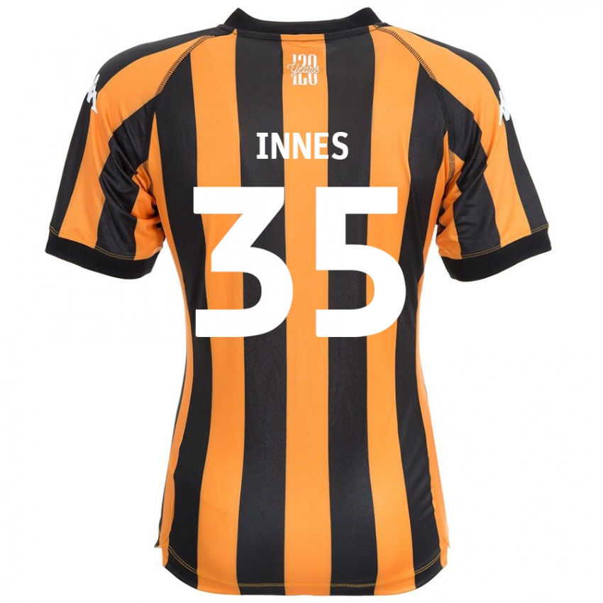 Kinder Emma Innes #35 Schwarz Bernstein Heimtrikot Trikot 2024/25 T-Shirt Österreich