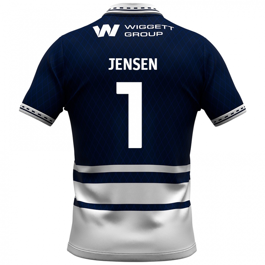 Kinder Lukas Jensen #1 Marineblau Weiß Heimtrikot Trikot 2024/25 T-Shirt Österreich