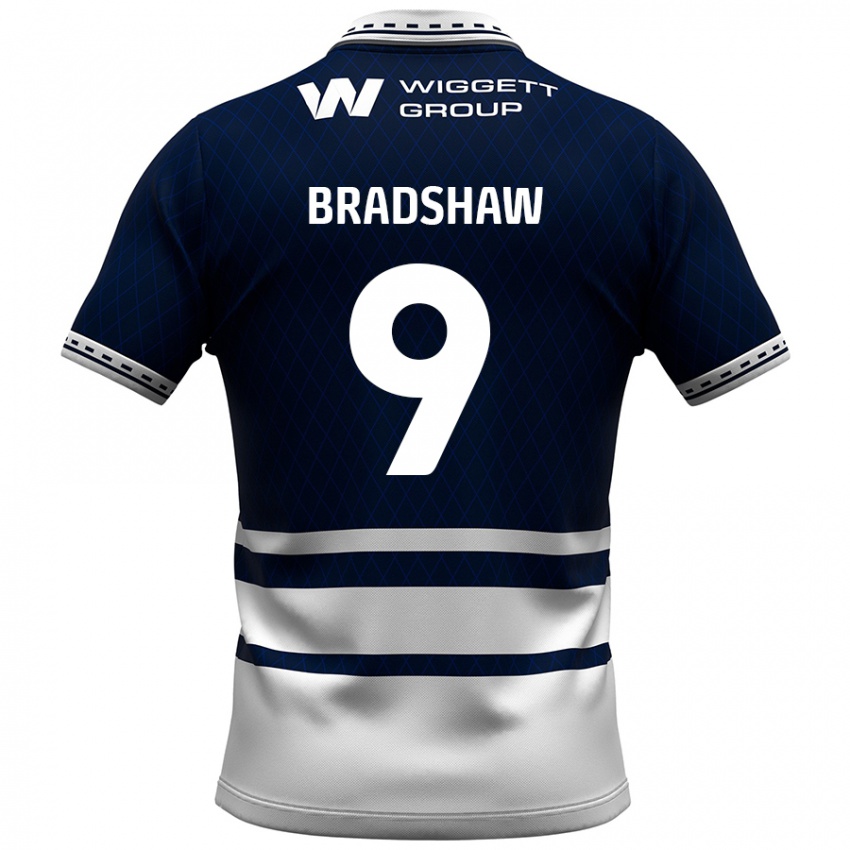 Kinder Tom Bradshaw #9 Marineblau Weiß Heimtrikot Trikot 2024/25 T-Shirt Österreich