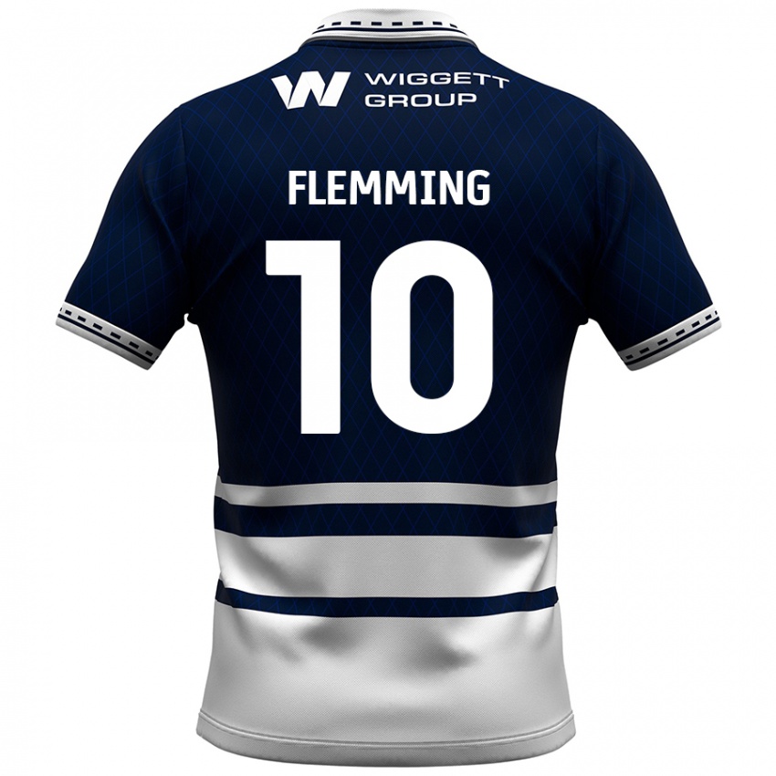 Kinder Zian Flemming #10 Marineblau Weiß Heimtrikot Trikot 2024/25 T-Shirt Österreich