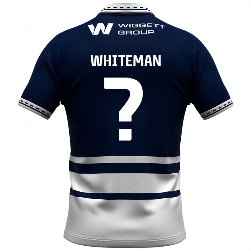 Kinder Harvey Whiteman #0 Marineblau Weiß Heimtrikot Trikot 2024/25 T-Shirt Österreich