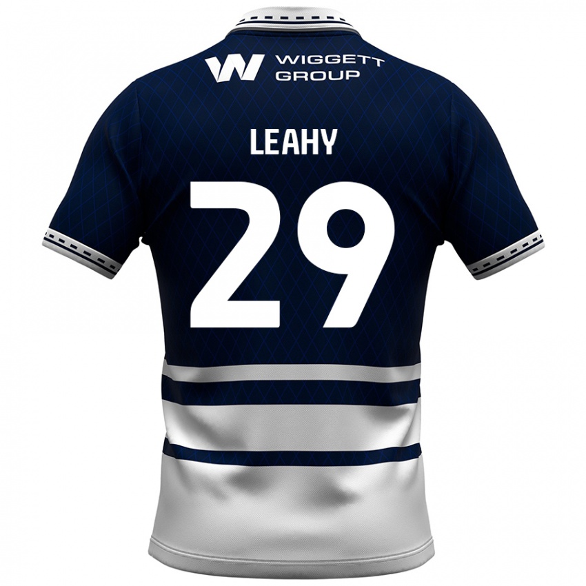 Kinder Tom Leahy #29 Marineblau Weiß Heimtrikot Trikot 2024/25 T-Shirt Österreich