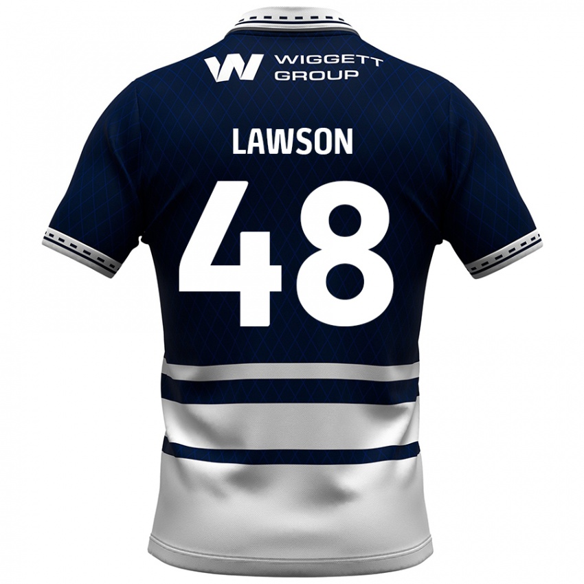 Kinder Sha'mar Lawson #48 Marineblau Weiß Heimtrikot Trikot 2024/25 T-Shirt Österreich