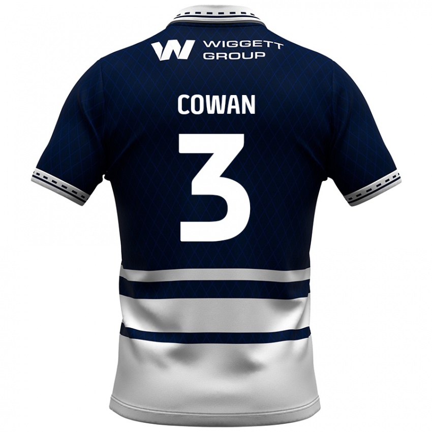 Kinder Leanne Cowan #3 Marineblau Weiß Heimtrikot Trikot 2024/25 T-Shirt Österreich