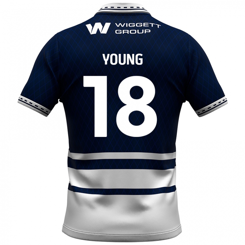 Kinder Michelle Young #18 Marineblau Weiß Heimtrikot Trikot 2024/25 T-Shirt Österreich