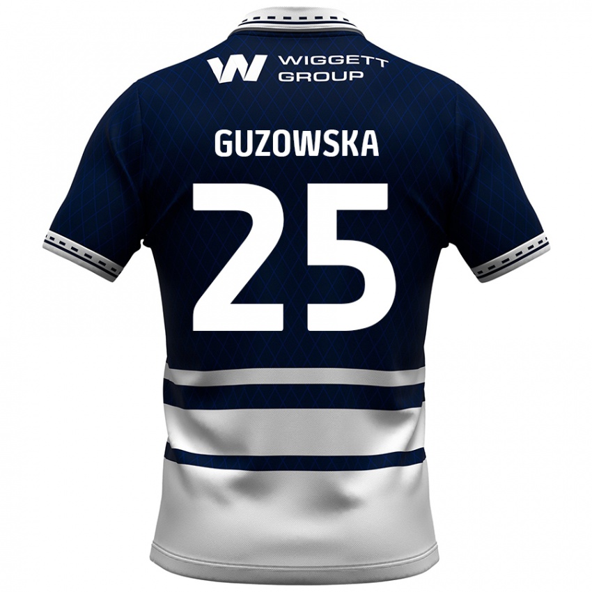 Kinder Sara Guzowska #25 Marineblau Weiß Heimtrikot Trikot 2024/25 T-Shirt Österreich