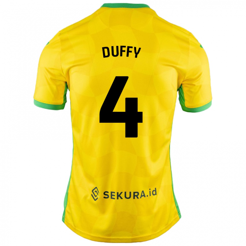 Kinder Shane Duffy #4 Gelb Grün Heimtrikot Trikot 2024/25 T-Shirt Österreich