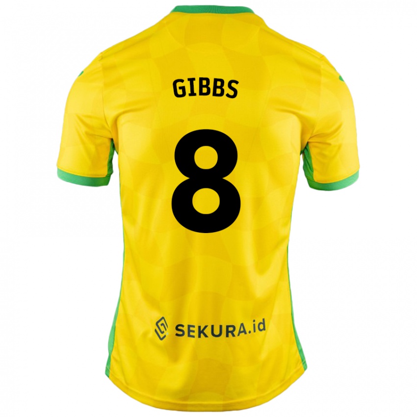 Kinder Liam Gibbs #8 Gelb Grün Heimtrikot Trikot 2024/25 T-Shirt Österreich