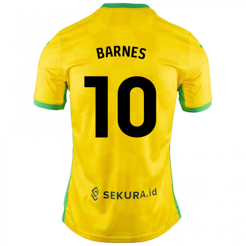 Kinder Ashley Barnes #10 Gelb Grün Heimtrikot Trikot 2024/25 T-Shirt Österreich