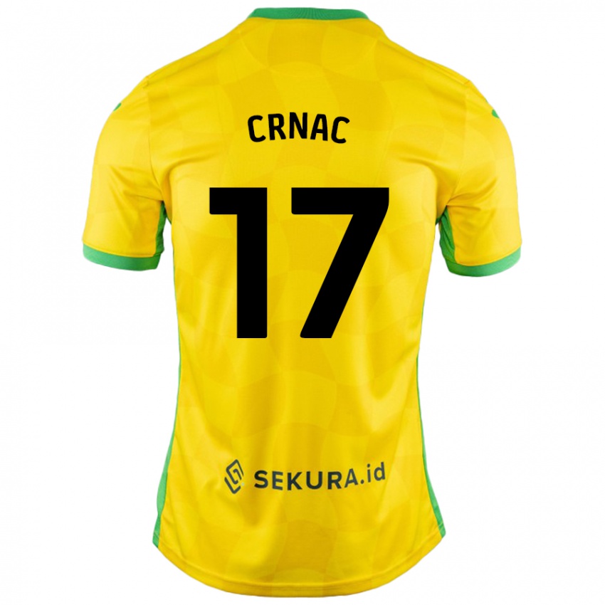 Kinder Ante Crnac #17 Gelb Grün Heimtrikot Trikot 2024/25 T-Shirt Österreich