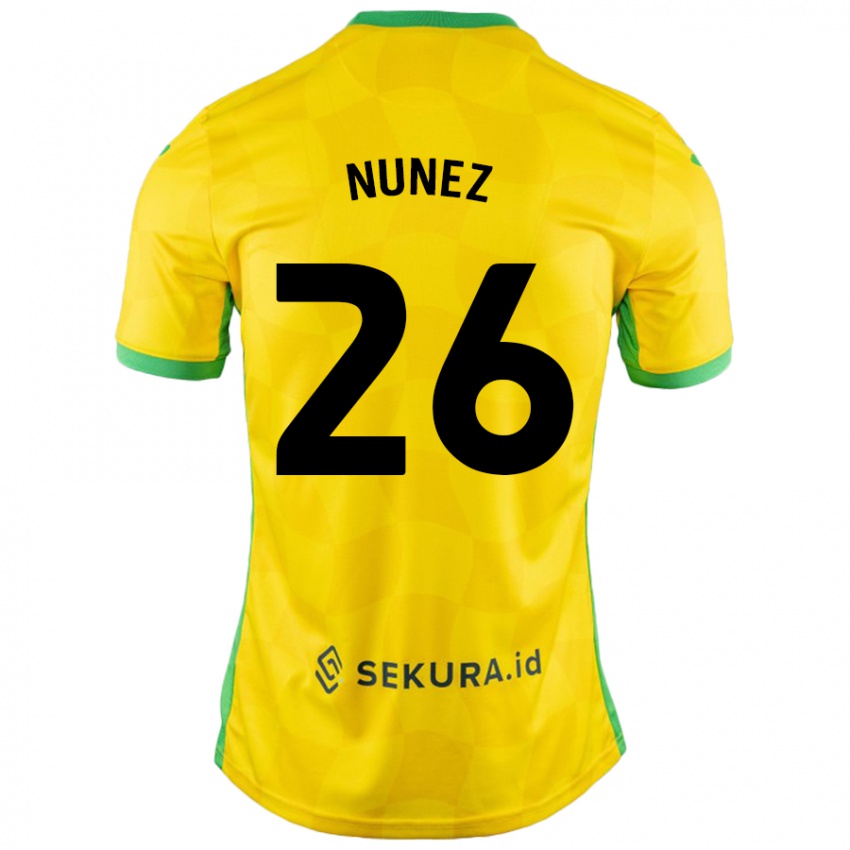 Kinder Marcelino Núñez #26 Gelb Grün Heimtrikot Trikot 2024/25 T-Shirt Österreich