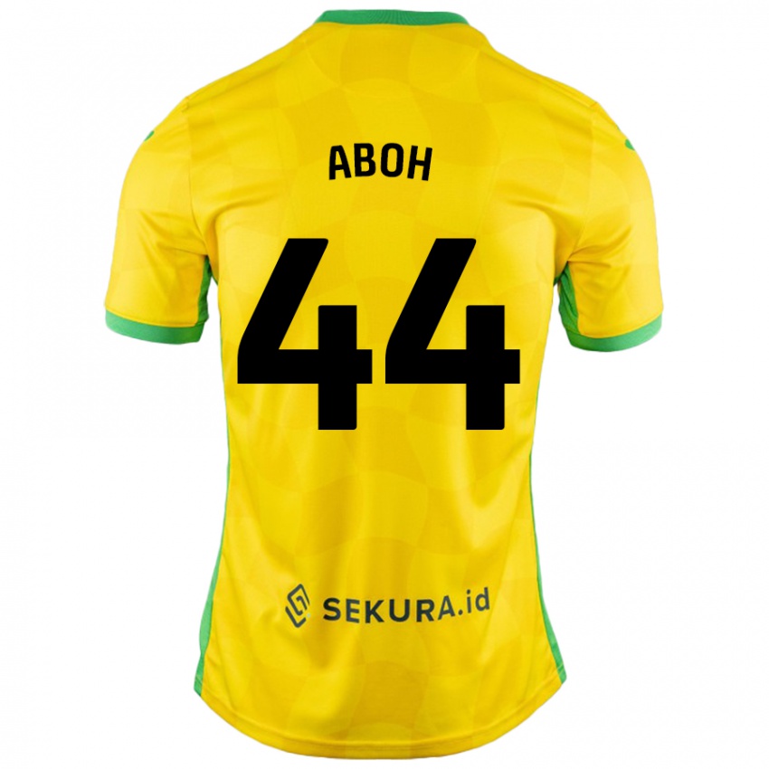 Kinder Ken Aboh #44 Gelb Grün Heimtrikot Trikot 2024/25 T-Shirt Österreich