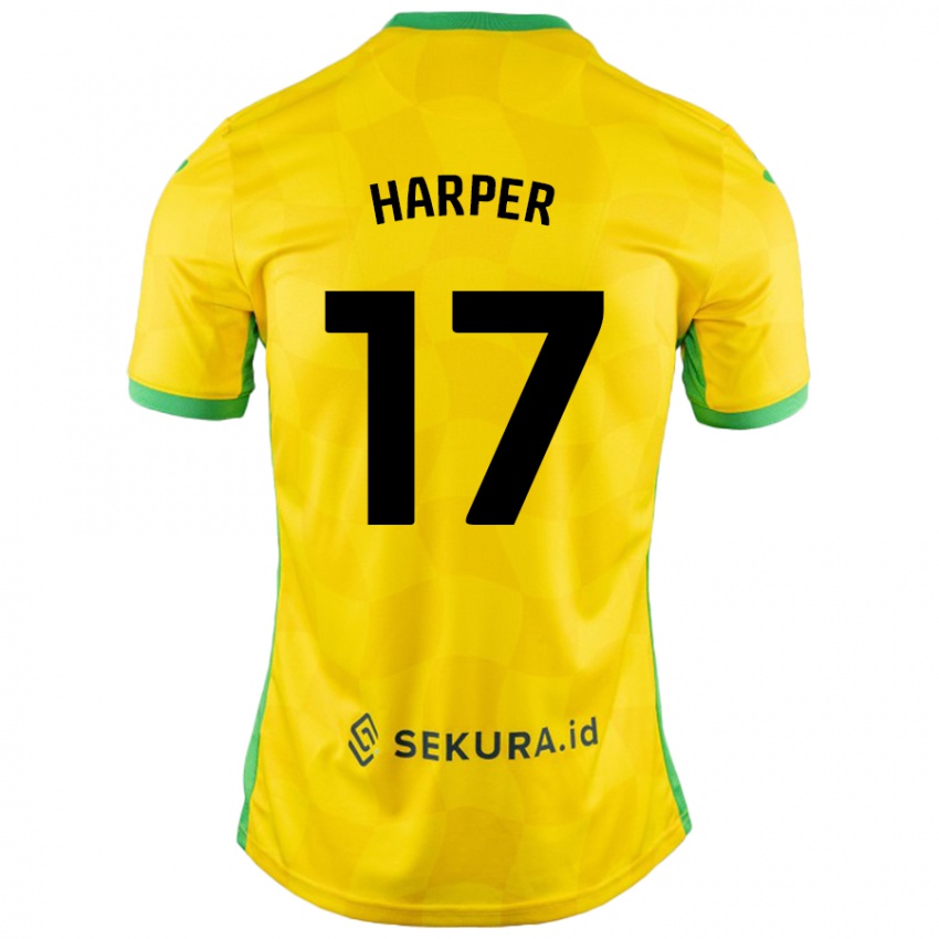 Kinder Jess Harper #17 Gelb Grün Heimtrikot Trikot 2024/25 T-Shirt Österreich