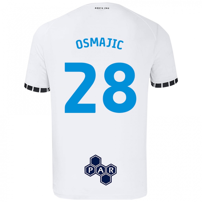 Kinder Milutin Osmajic #28 Weiß Heimtrikot Trikot 2024/25 T-Shirt Österreich