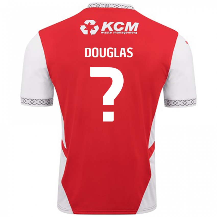 Kinder Hamish Douglas #0 Rot Weiß Heimtrikot Trikot 2024/25 T-Shirt Österreich