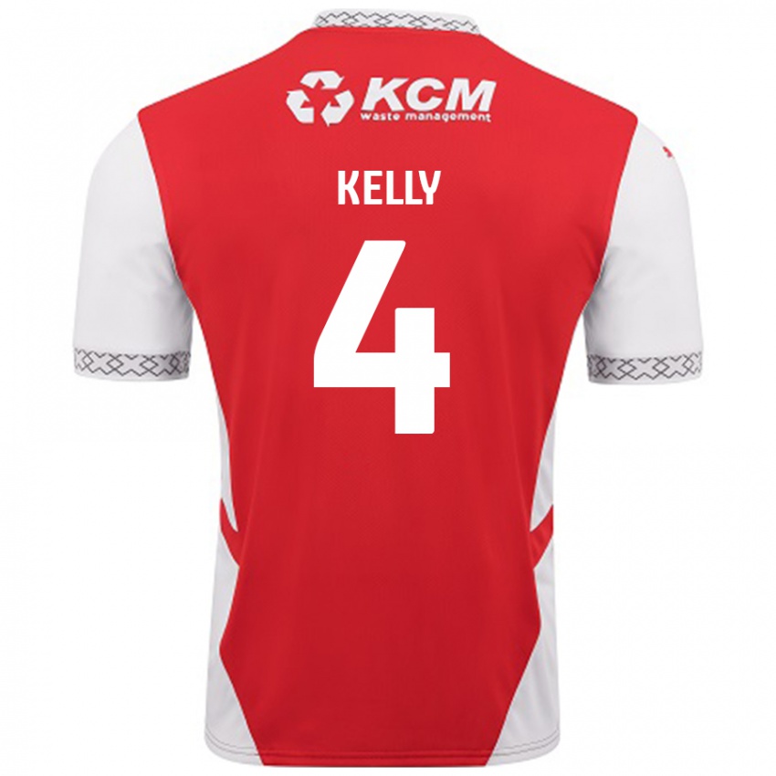 Kinder Liam Kelly #4 Rot Weiß Heimtrikot Trikot 2024/25 T-Shirt Österreich