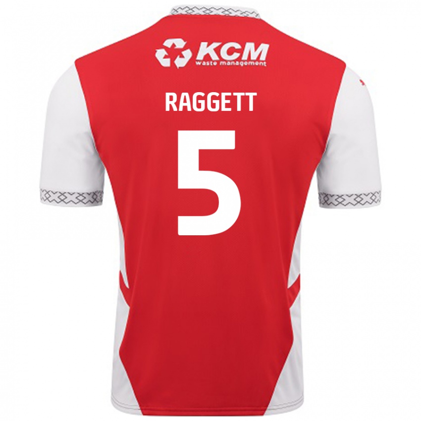 Kinder Sean Raggett #5 Rot Weiß Heimtrikot Trikot 2024/25 T-Shirt Österreich