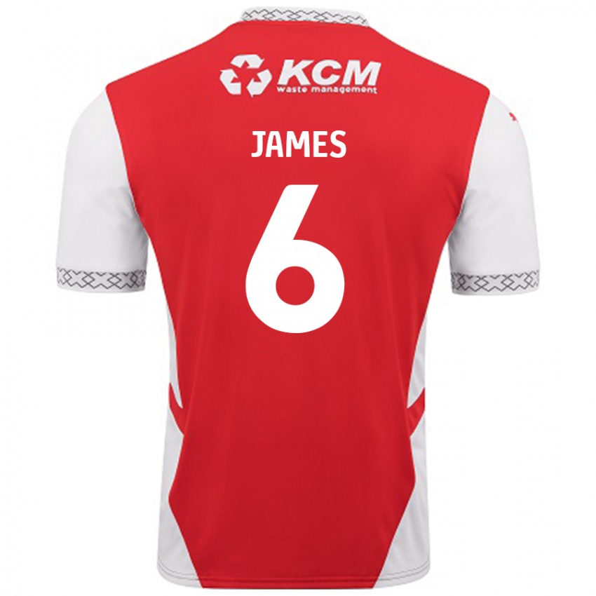 Kinder Reece James #6 Rot Weiß Heimtrikot Trikot 2024/25 T-Shirt Österreich