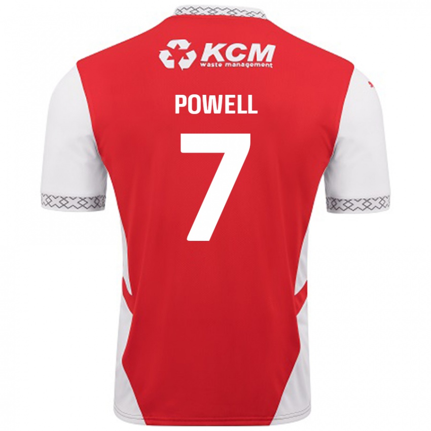 Kinder Joe Powell #7 Rot Weiß Heimtrikot Trikot 2024/25 T-Shirt Österreich