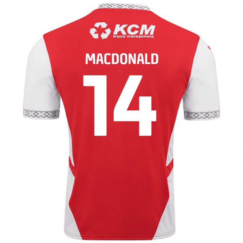 Kinder Alex Macdonald #14 Rot Weiß Heimtrikot Trikot 2024/25 T-Shirt Österreich