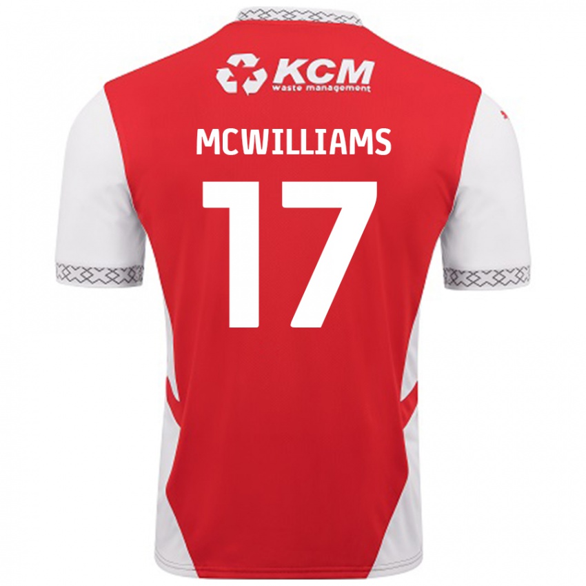 Kinder Shaun Mcwilliams #17 Rot Weiß Heimtrikot Trikot 2024/25 T-Shirt Österreich