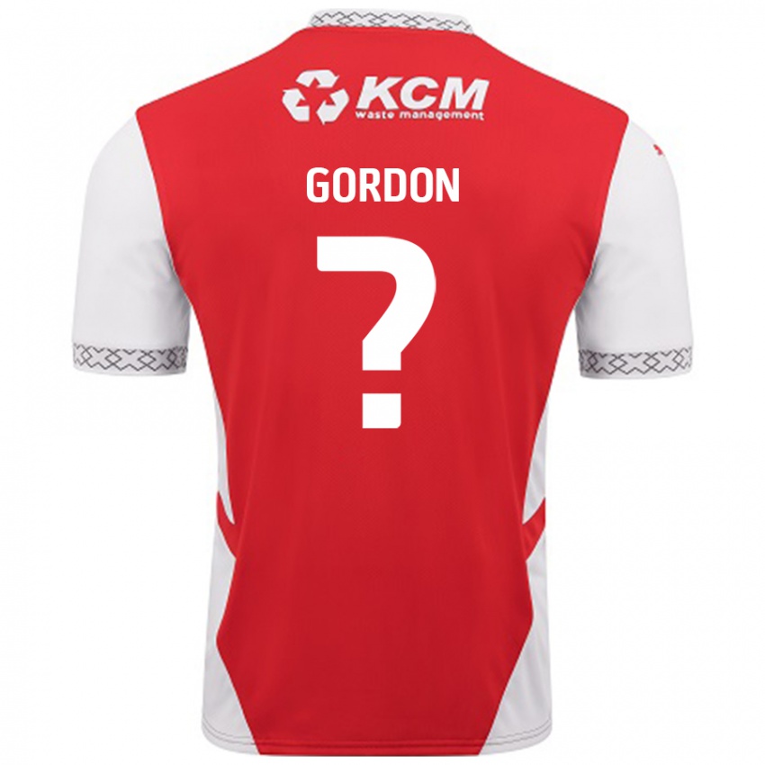 Kinder Owain Gordon #0 Rot Weiß Heimtrikot Trikot 2024/25 T-Shirt Österreich