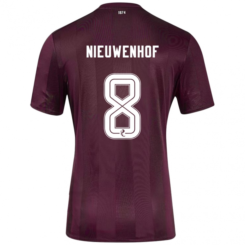 Kinder Calem Nieuwenhof #8 Burgundrot Heimtrikot Trikot 2024/25 T-Shirt Österreich