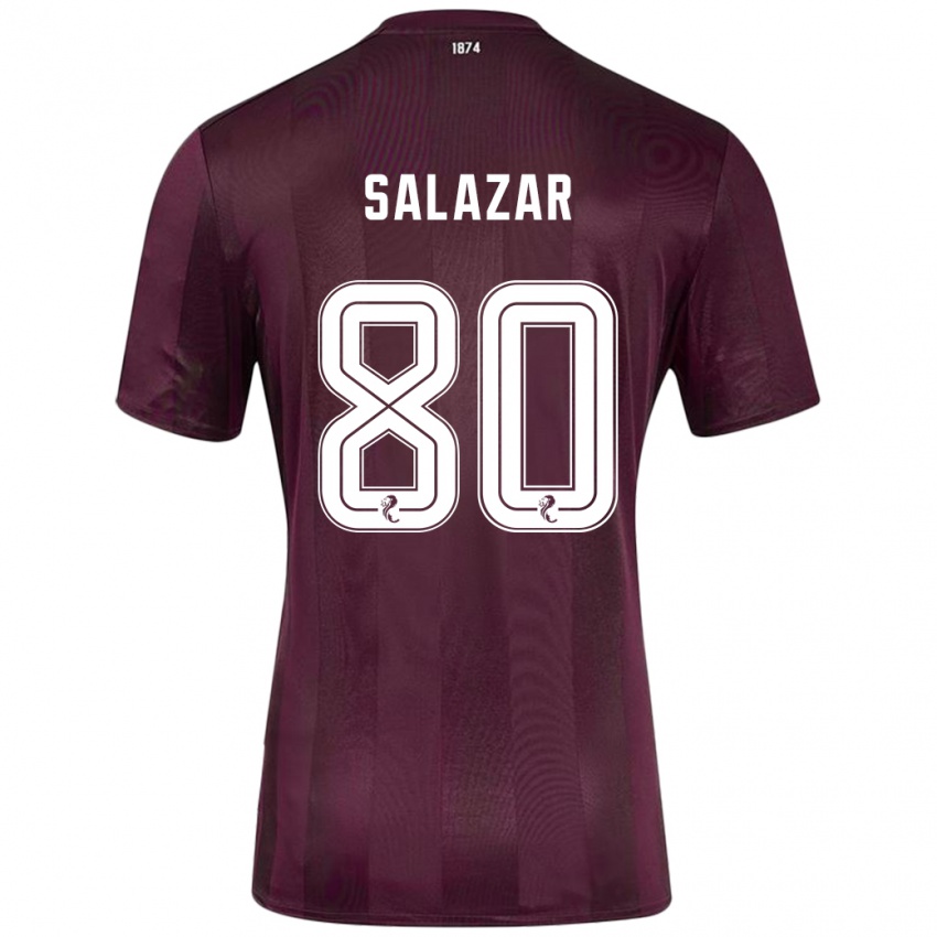 Kinder Andrés Salazar #80 Burgundrot Heimtrikot Trikot 2024/25 T-Shirt Österreich